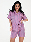 Женский костюм с шортами "Леди" КК-653 / Серо-розовая полоса