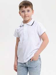 Детская футболка "Поло Контур" короткий рукав / Белый