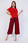 Женская пижама с брюками 24378 Красная